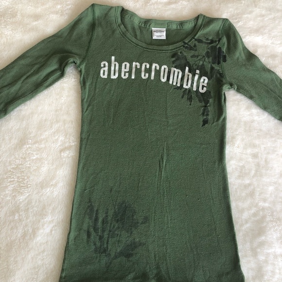 OliveGreen Abercrombie 3/4 Sleeve Top - Picture 3 of 4